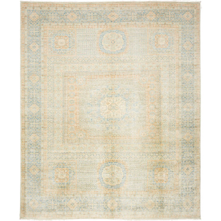 Tappeto Mamlouk Pakistan Medaglione Azzurro Crema 240x294 Cm