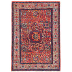 Tappeto Mamlouk Pakistan Geometrico Rosso Blu 103x147 cm