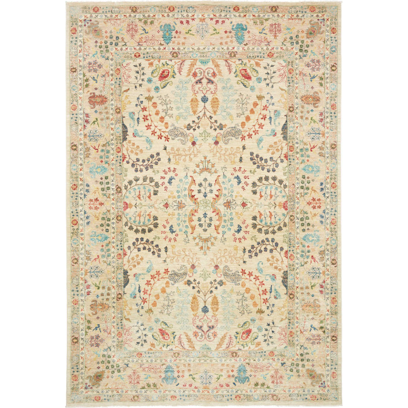 Tappeto Shahi Fine Pakistan Floreale Avorio Multicolore 204x