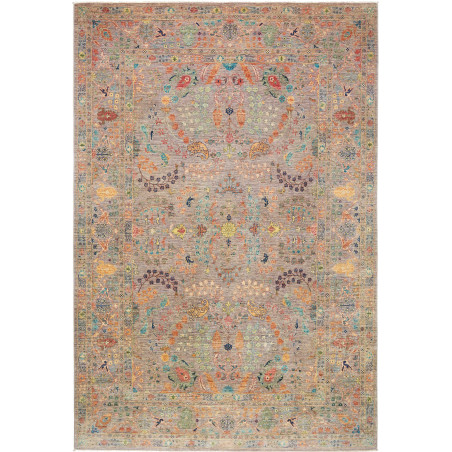 Tappeto Shahi Fine Pakistan Floreale Grigio Multicolore 200x
