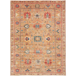 Tappeto Kazak Fine Pakistan Geometrico Cammello Rosso 205x29