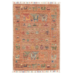 Tappeto Rubin Pakistan Astratto Terracotta Multicolore 67x83