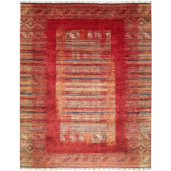 Tappeto Siva Pakistan Geometrico Rosso Beige 240x300 cm