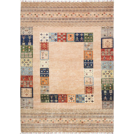 Tappeto Siva Pakistan Geometrico Beige Policromo 214x300 Cm