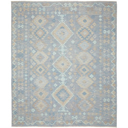 Tappeto Kilim Afghanistan Geometrico Azzurro Beige 245x289 C