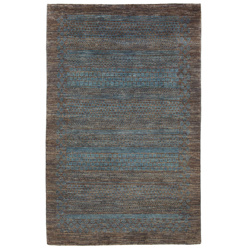 Tappeto Royal Gabbeh Pakistan Geometrico Marrone Blu Petroli