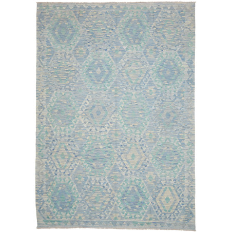Tappeto Kilim Afghanistan Geometrico Azzurro Verde Acqua 204