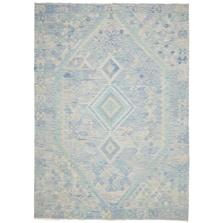 Tappeto Kilim Afghanistan Geometrico Azzurro Beige 210x295 C