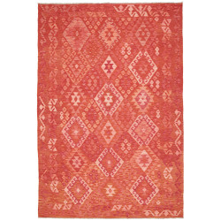 Tappeto Kilim Afghanistan Geometrico Rosso Arancio 203x306 C
