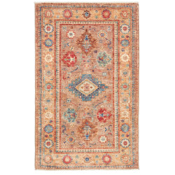 Tappeto Kazak Fine Pakistan Geometrico Beige Blu 80x127 Cm