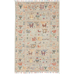Tappeto Rubin Pakistan Geometrico Grigio Multicolore 80x124