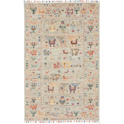 Tappeto Rubin Pakistan Floreale Grigio Chiaro Policromo 80x1