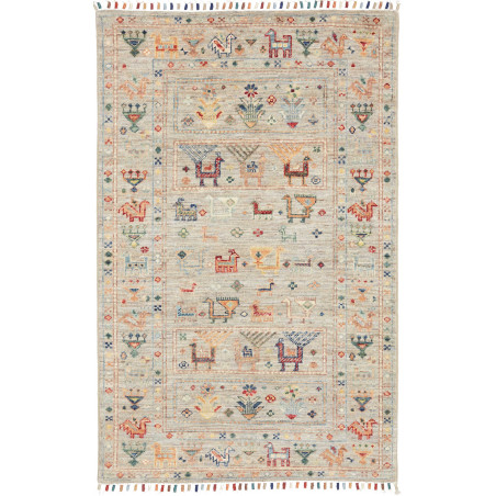 Tappeto Rubin Pakistan Floreale Grigio Chiaro Policromo 80x1