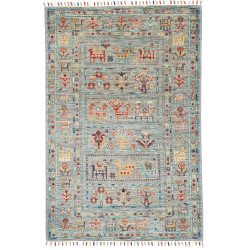 Tappeto Rubin Pakistan Geometrico Azzurro Grigio 80x120 Cm