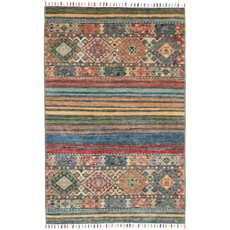 Tappeto Rubin Pakistan Geometrico Blu Verde 79x124 Cm