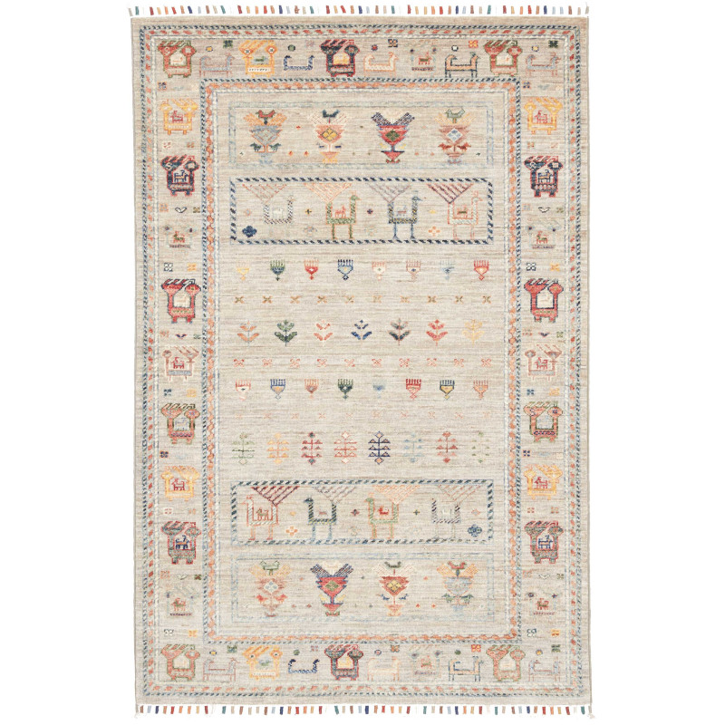 Tappeto Rubin Pakistan Geometrico Beige Di Terracotta 98x155