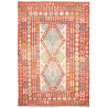 Tappeto Kilim Afghanistan Geometrico Rosso Arancio Pastello