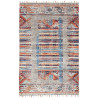 Tappeto Siva Pakistan Geometrico Grigio Rosso 100x149 Cm