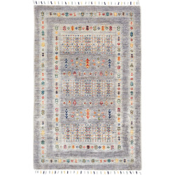 Tappeto Siva Pakistan Geometrico Grigio Multicolore 80x116 C