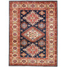 Tappeto Kazak Fine Pakistan Geometrico Blu Rosso 106x143 Cm