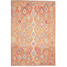 Tappeto Kilim Afghanistan Geometrico Arancio Azzurro 205x298