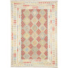 Tappeto Kilim Afghanistan Geometrico Bianco Policromo 207x29