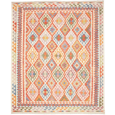 Tappeto Kilim Afghanistan Geometrico Arancione Multicolore 2