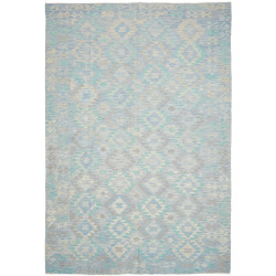 Tappeto Kilim Afghanistan Geometrico Azzurro Beige 202x296 C