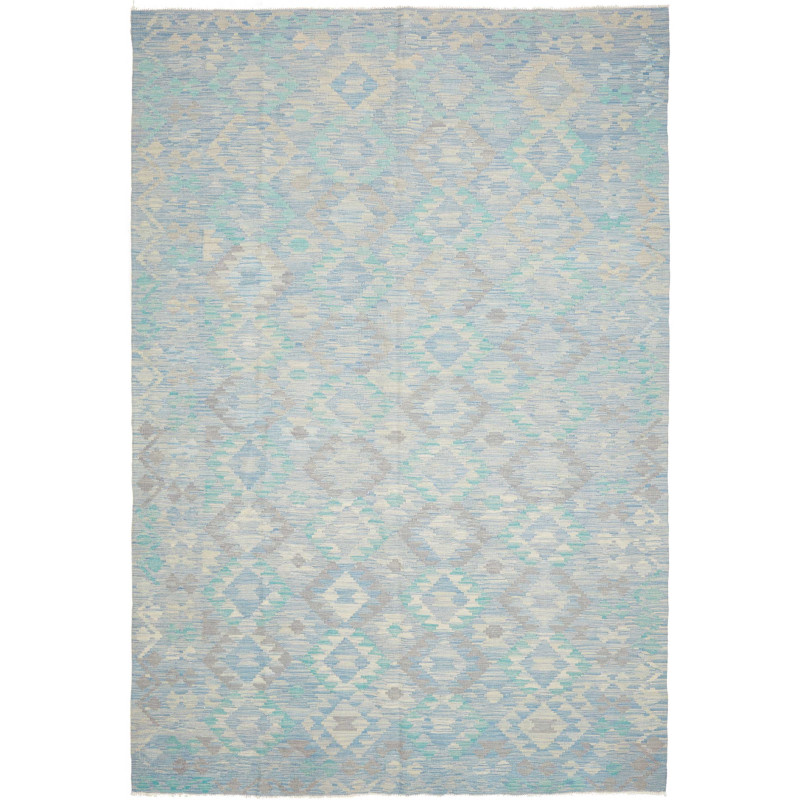 Tappeto Kilim Afghanistan Geometrico Azzurro Beige 202x296 C