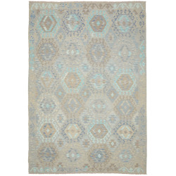 Tappeto Kilim Afghanistan Geometrico Beige Azzurro Marrone 2
