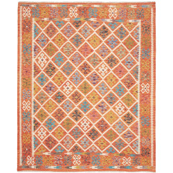 Tappeto Kilim Afghanistan Geometrico Arancione Terracotta Mu