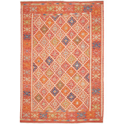 Tappeto Kilim Afghanistan Geometrico Arancio Multicolore 208