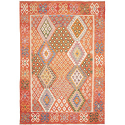 Tappeto Kilim Afghanistan Geometrico Arancione Policromo 209