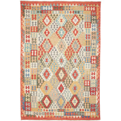 Tappeto Kilim Afghanistan Astratto Multicolore Terracotta 21