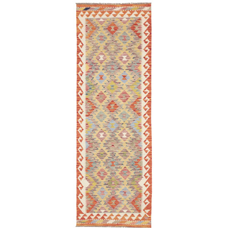 Tappeto Kilim Afghanistan Geometrico Arancio Beige 79x245 Cm