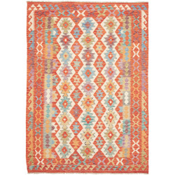 Tappeto Kilim Afghanistan Geometrico Arancio Beige 173x247 C
