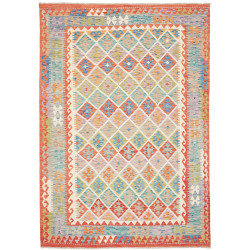 Tappeto Kilim Afghanistan Astratto Multicolore Pastello 170x
