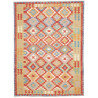Tappeto Kilim Afghanistan Astratto Rosso Azzurro 180x244 Cm