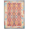 Tappeto Kilim Afghanistan Geometrico Rosso Blu 178x241 Cm