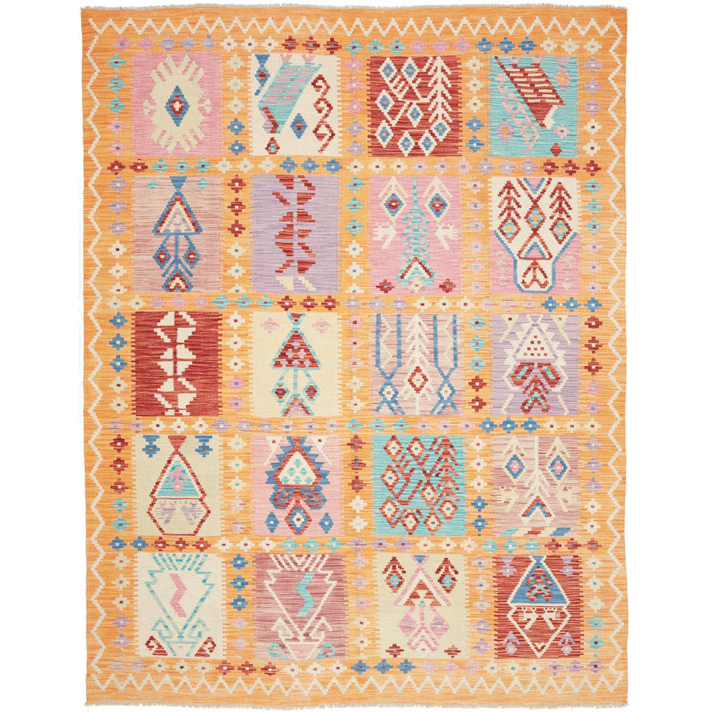 Tappeto Kilim Afghanistan Geometrico Multicolore Pastello 18