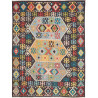 Tappeto Kilim Afghanistan Geometrico Antracite Multicolore 1