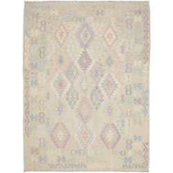 Tappeto Kilim Afghanistan Geometrico Verde Menta Pastello 18