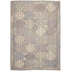 Tappeto Kilim Afghanistan Astratto Grigio Beige 177x239 Cm