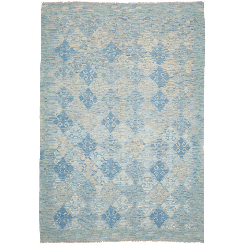 Tappeto Kilim Afghanistan Geometrico Azzurro Crema 175x266 C