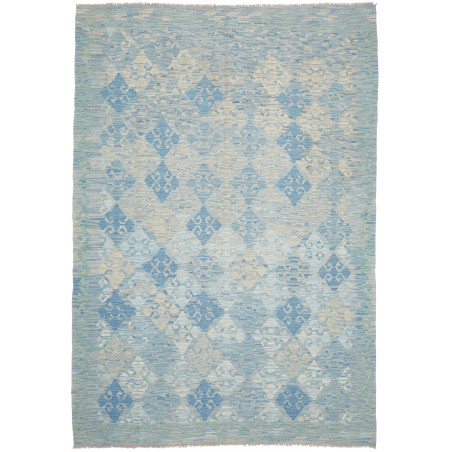 Tappeto Kilim Afghanistan Geometrico Azzurro Crema 175x266 C