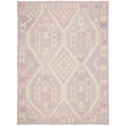 Tappeto Kilim Afghanistan Geometrico Lilla Crema Azzurro 180