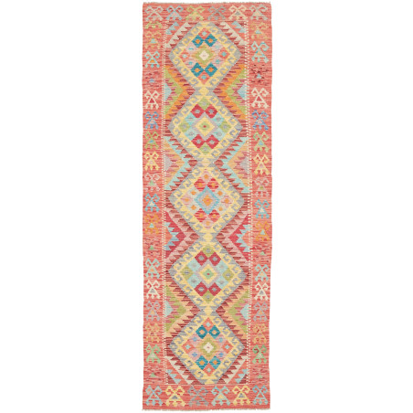 Tappeto Kilim Afghanistan Geometrico Multicolore Corallo 76x