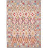 Tappeto Kilim Afghanistan Geometrico Grigio Multicolore 169x
