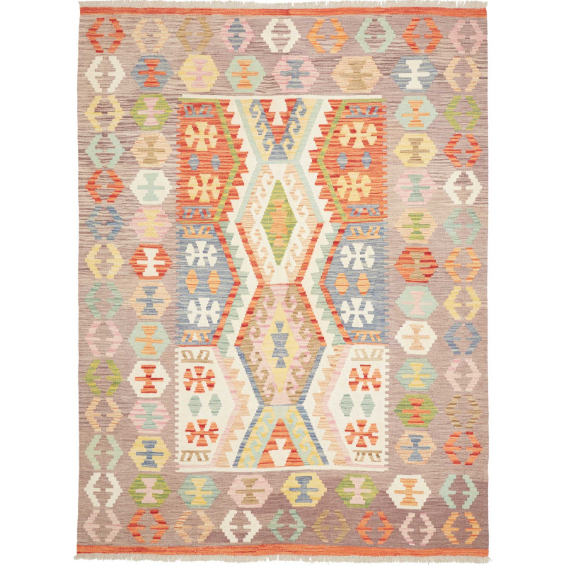 Tappeto Kilim Afghanistan Geometrico Multicolore Pastello 18