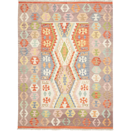 Tappeto Kilim Afghanistan Geometrico Multicolore Pastello 18